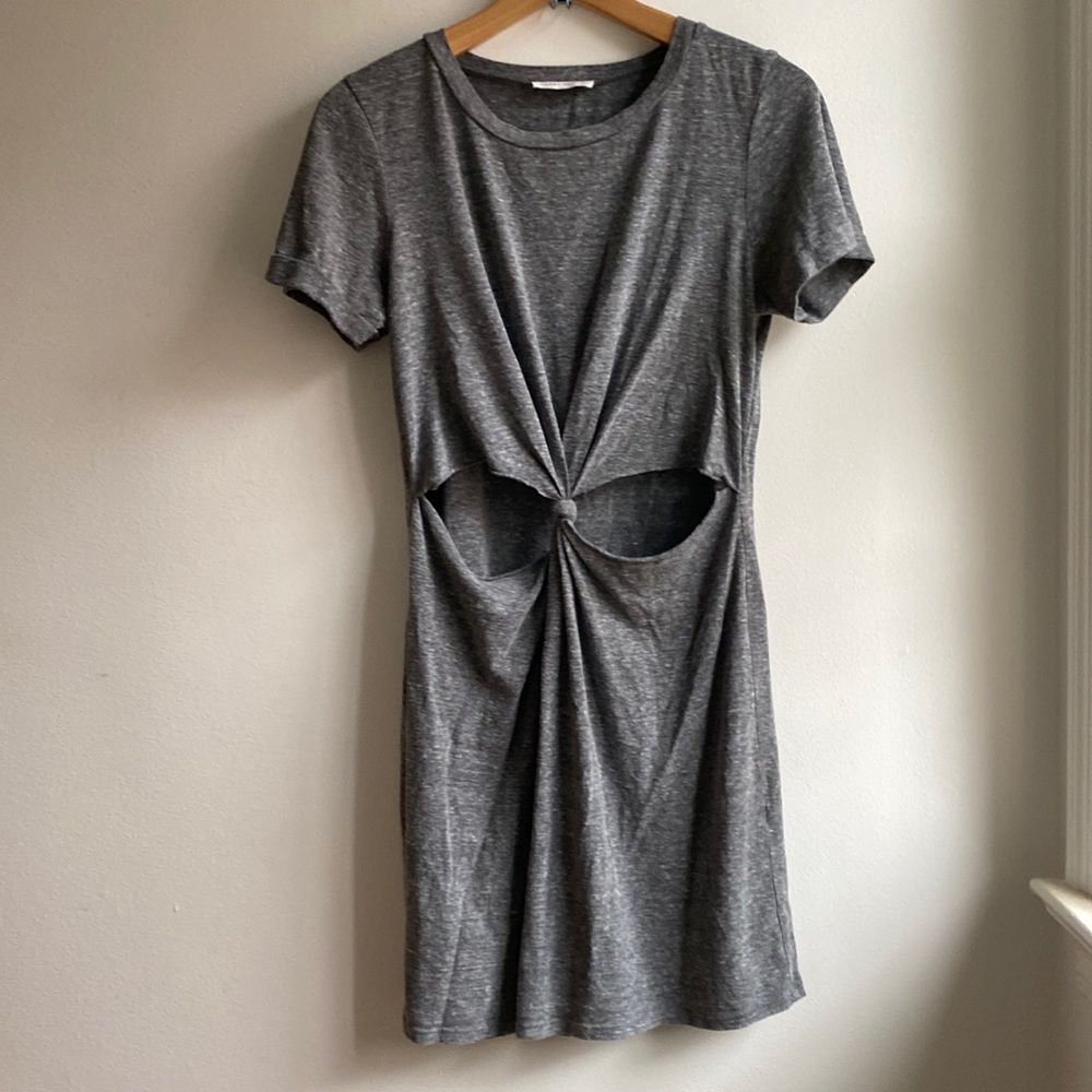 Honey Punch gray shirt dress with waist cut outs